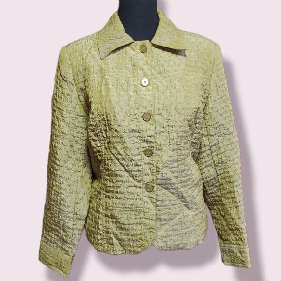 Erin London Lime Green Full Button Blazer | Size Petite Medium - Picture 1 of 9